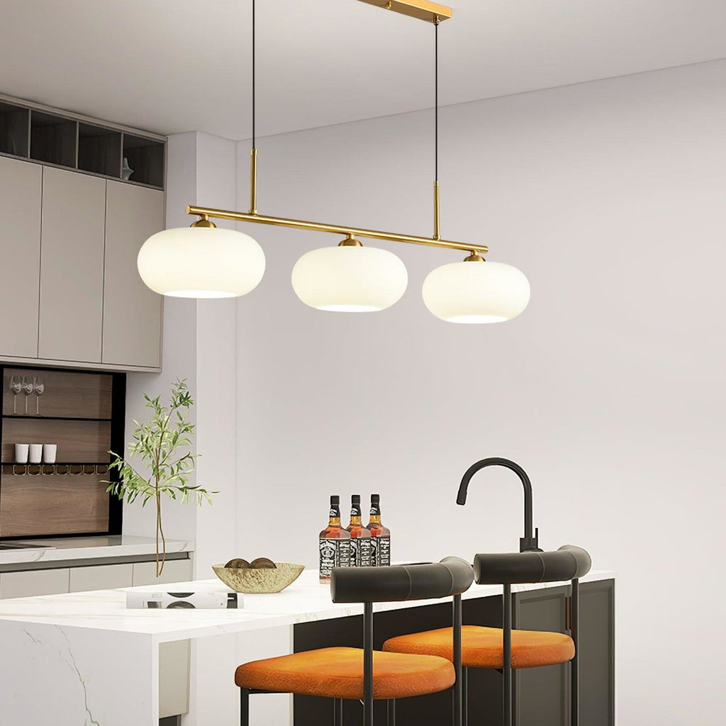 Modern Glass Pendant Light With Tri-Color LED Glow