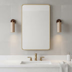Modern Travertine Wall Sconce With Warm LED Glow
