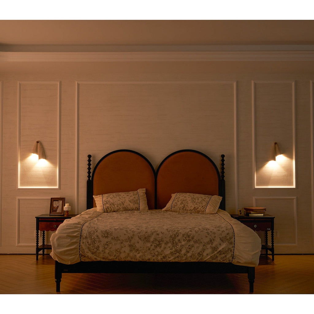 Modern Travertine Wall Sconce With Warm LED Glow