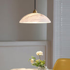 Modern Marble and Copper Pendant Light for Dining Room