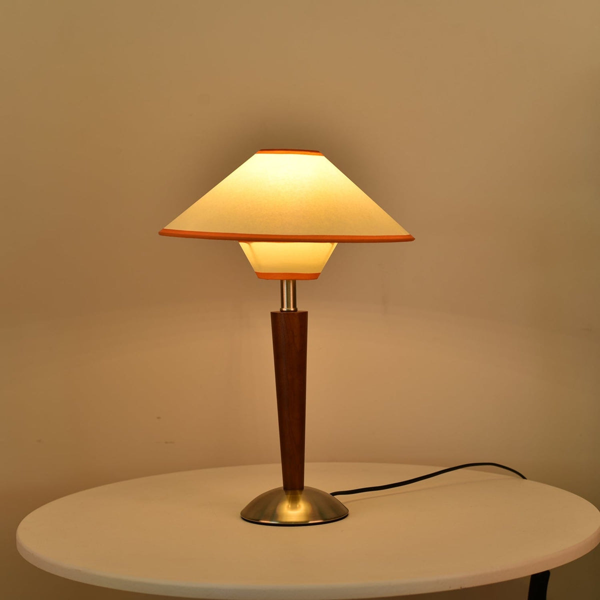 Modern Wood Table Lamp With Fabric Shade for Living Room
