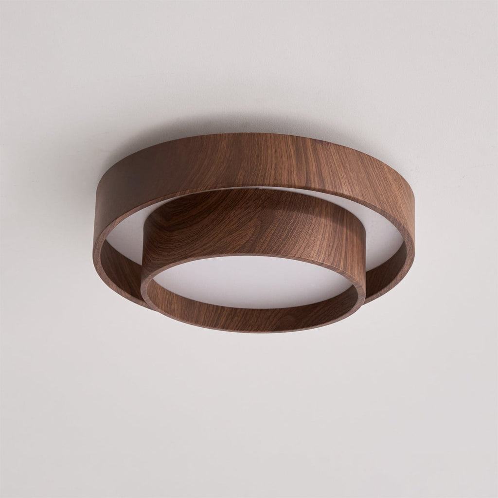 Scandinavian Wood Flush Mount Ceiling Light for Living Room