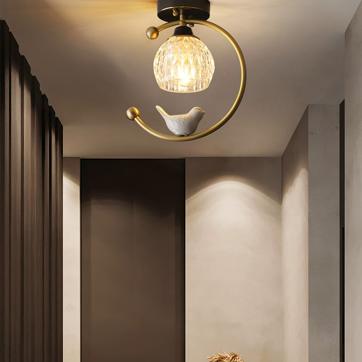 Modern Solid Brass Flush Mount Ceiling Light
