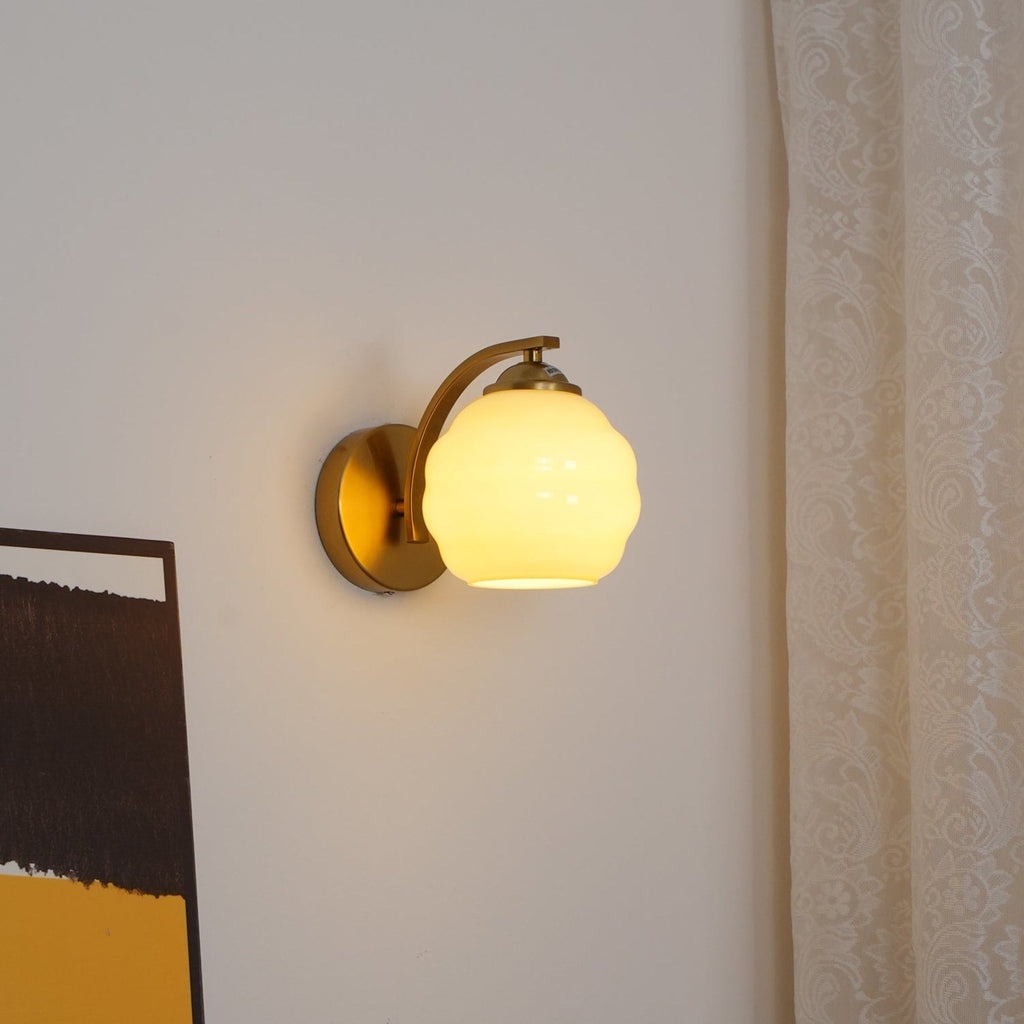 Modern Iron and Glass Wall Sconce With Warm LED Glow