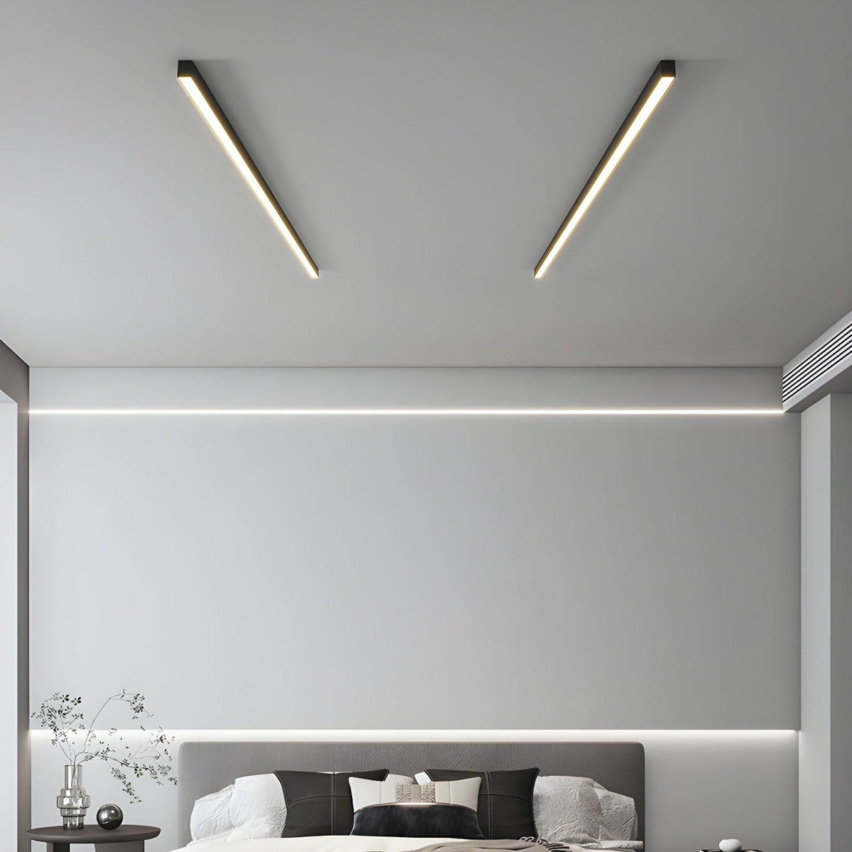 Minimalist Linear Metal Ceiling Light for Living Room