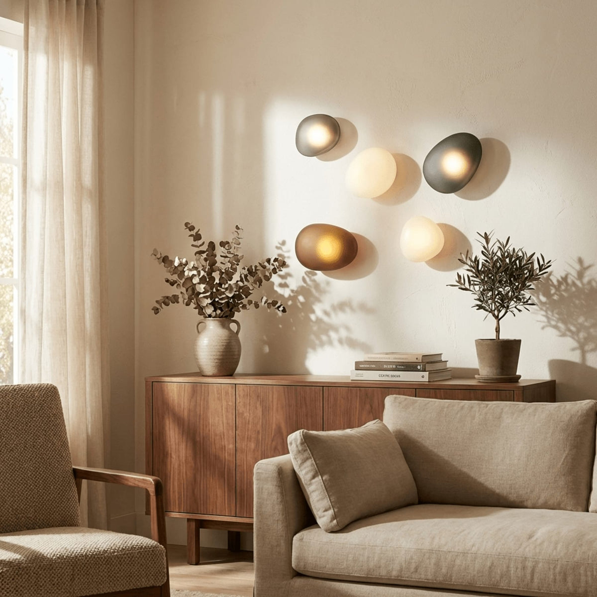 Modern Glass Wall Sconce With Warm Glass Shades