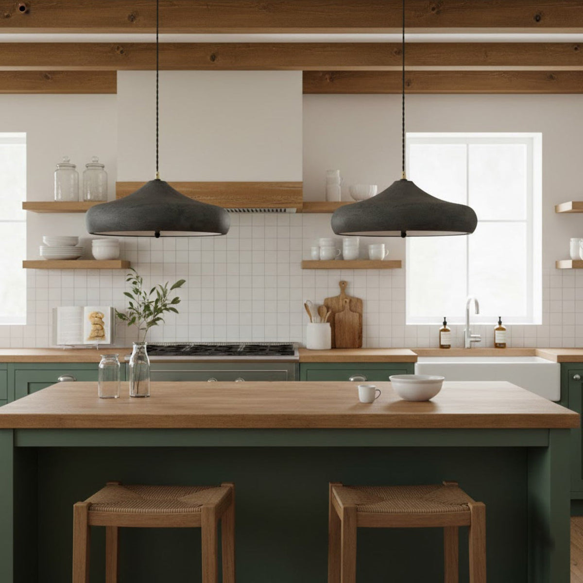 Modern Iron Pendant Light With Warm LED Glow