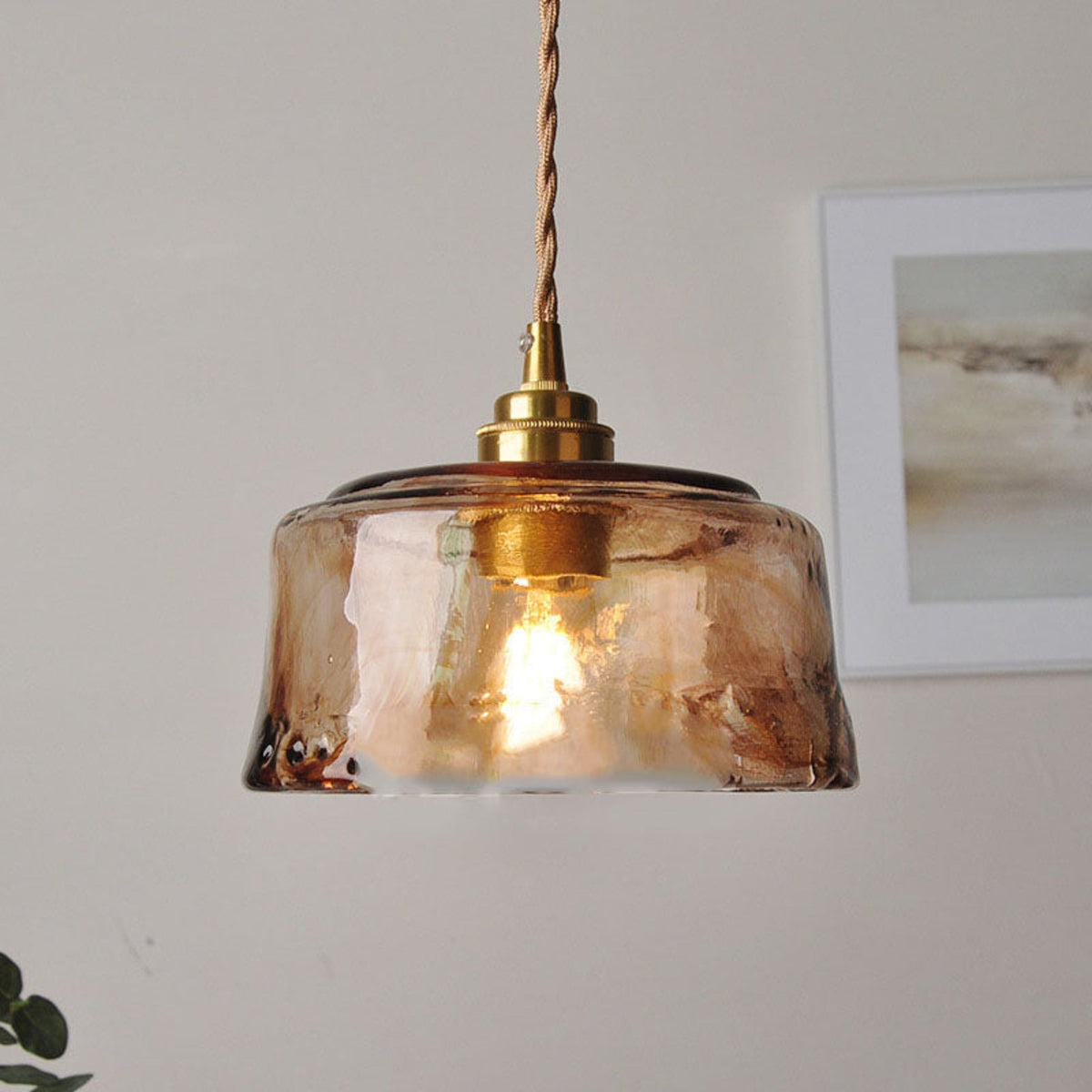 Modern Glass Pendant Light With Warm LED Glow