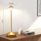 Modern Aluminum Cone LED Rechargeable Table Lamp With Stepless Dimming