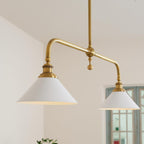 Modern Brass Pendant Light With Ceramic Shades for Dining Room