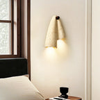 Modern Travertine Wall Sconce With Warm LED Glow