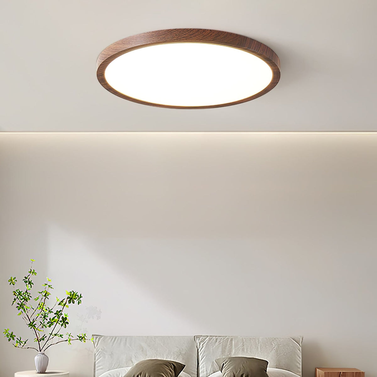 Minimalist Wood Flush Mount Ceiling Light With Slim Profile
