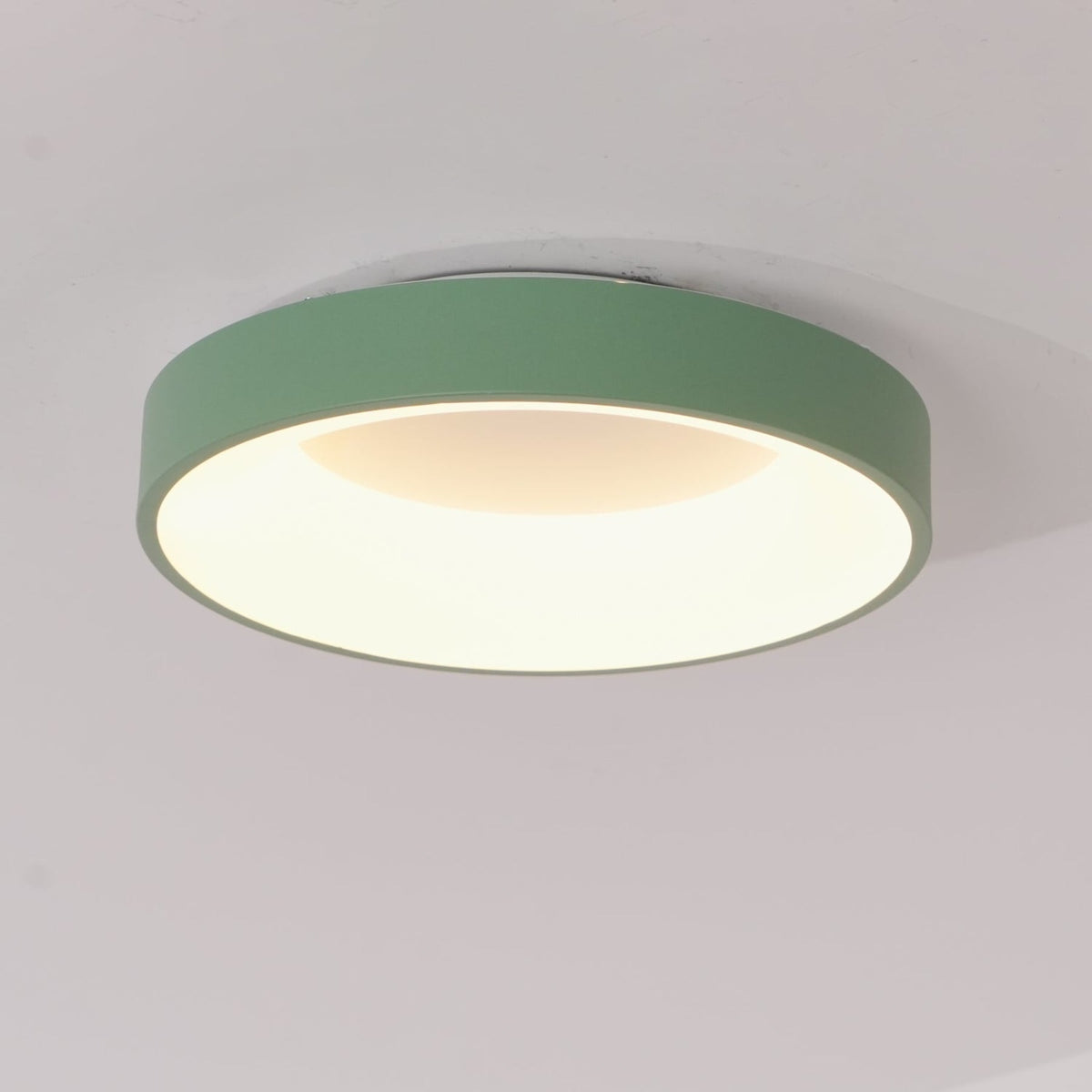 Modern Wrought Iron Flush Mount Ceiling Light With Tri-Color LED Glow