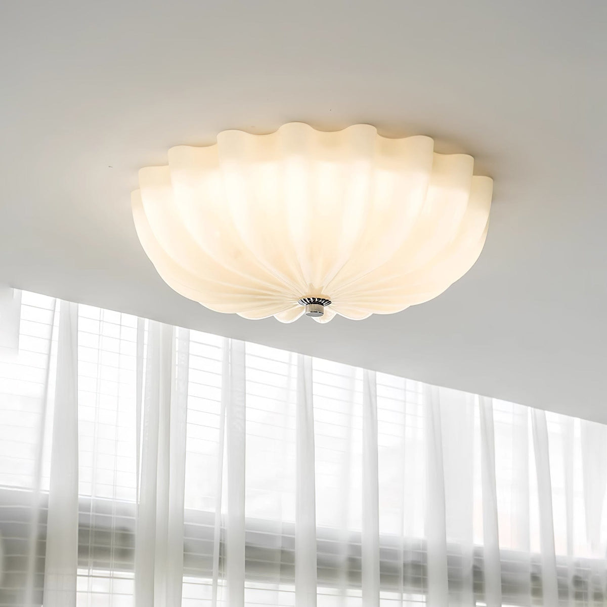 Vintage Glass Flush Mount Ceiling Light for Living Room