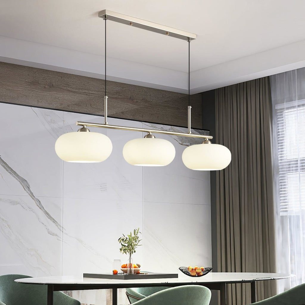 Modern Glass Pendant Light With Tri-Color LED Glow