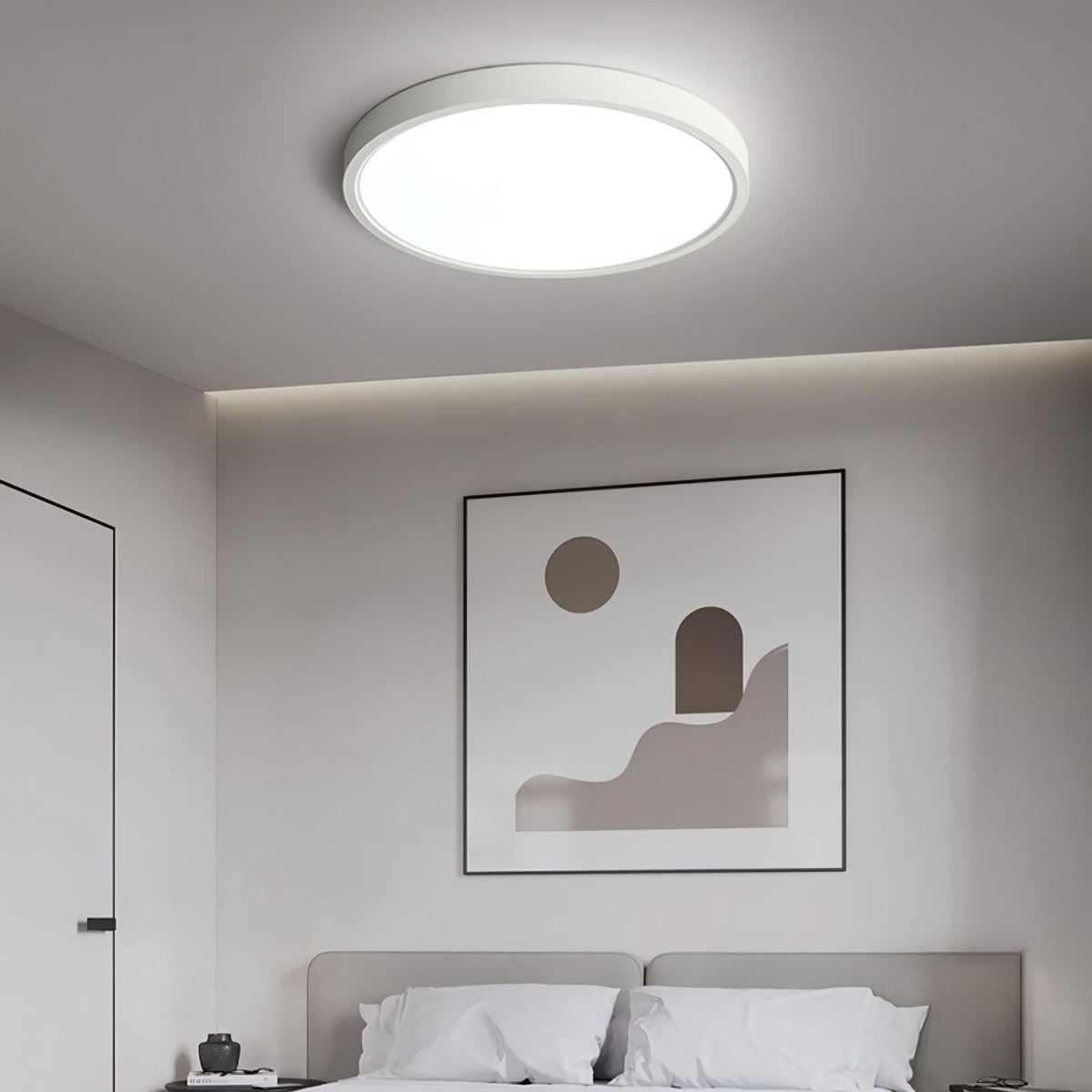 Minimalist Iron Flush Mount Ceiling Light With Slim Low-Profile Design