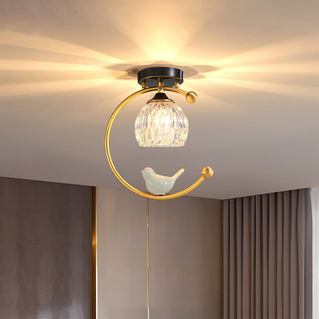 Modern Solid Brass Flush Mount Ceiling Light