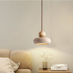 Modern Wood And Concrete Pendant Light With Warm LED Glow