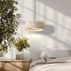 Modern Travertine Stone Pendant Light With Dimmable Remote Control