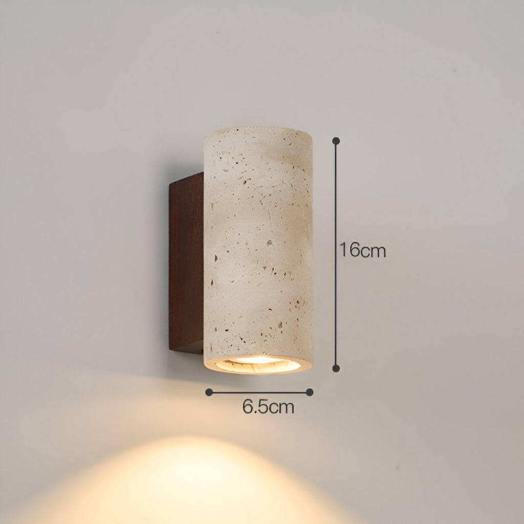 Japandi Travertine Wall Sconce LED Light With Up And Down Glow