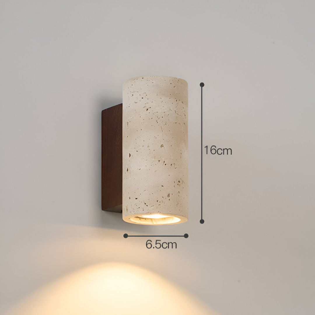 Japandi Travertine Wall Sconce LED Light With Up And Down Glow