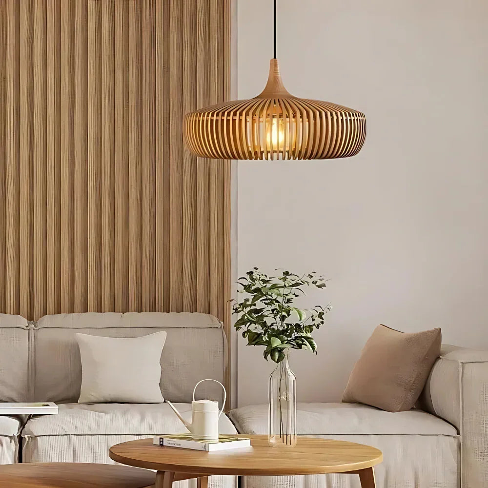 Scandinavian Wood Pendant Light for Living and Dining Rooms
