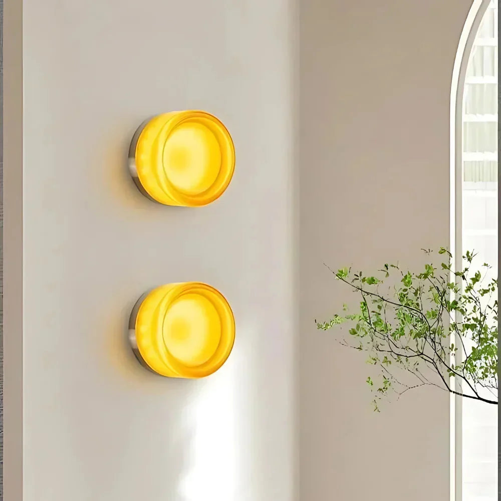 Modern Glass Wall Sconce With Adjustable LED Glow