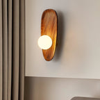 Modern Wood and Glass Wall Sconce for Living Room