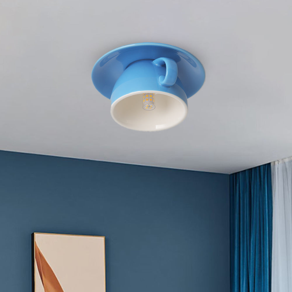 Modern Ceramic Semi-Flush Mount Ceiling Light