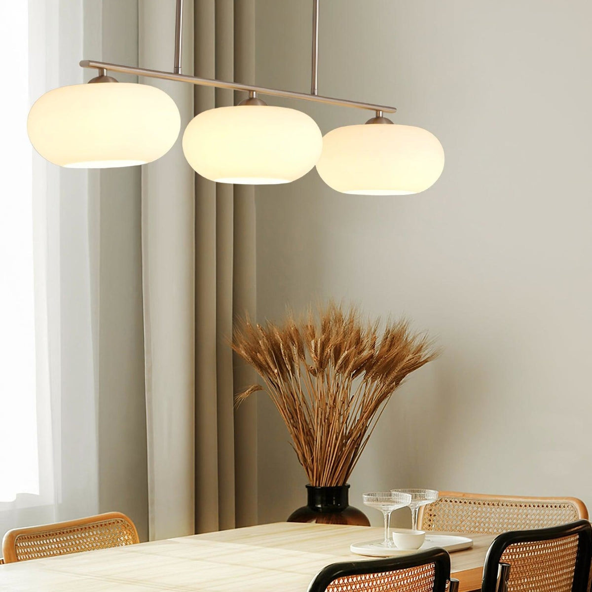 Modern Glass Pendant Light With Tri-Color LED Glow
