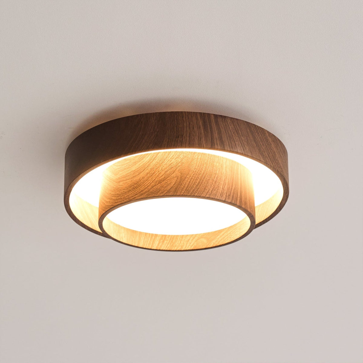 Scandinavian Wood Flush Mount Ceiling Light for Living Room