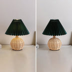 Bohemian Rattan Table Lamp With Tri-Color Warm Light