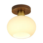 Modern Solid Wood Semi-Flush Ceiling Light for Living Room