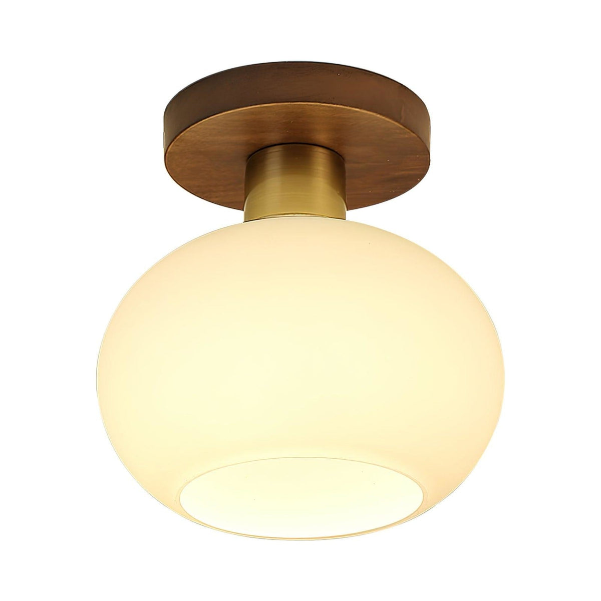 Modern Solid Wood Semi-Flush Ceiling Light for Living Room