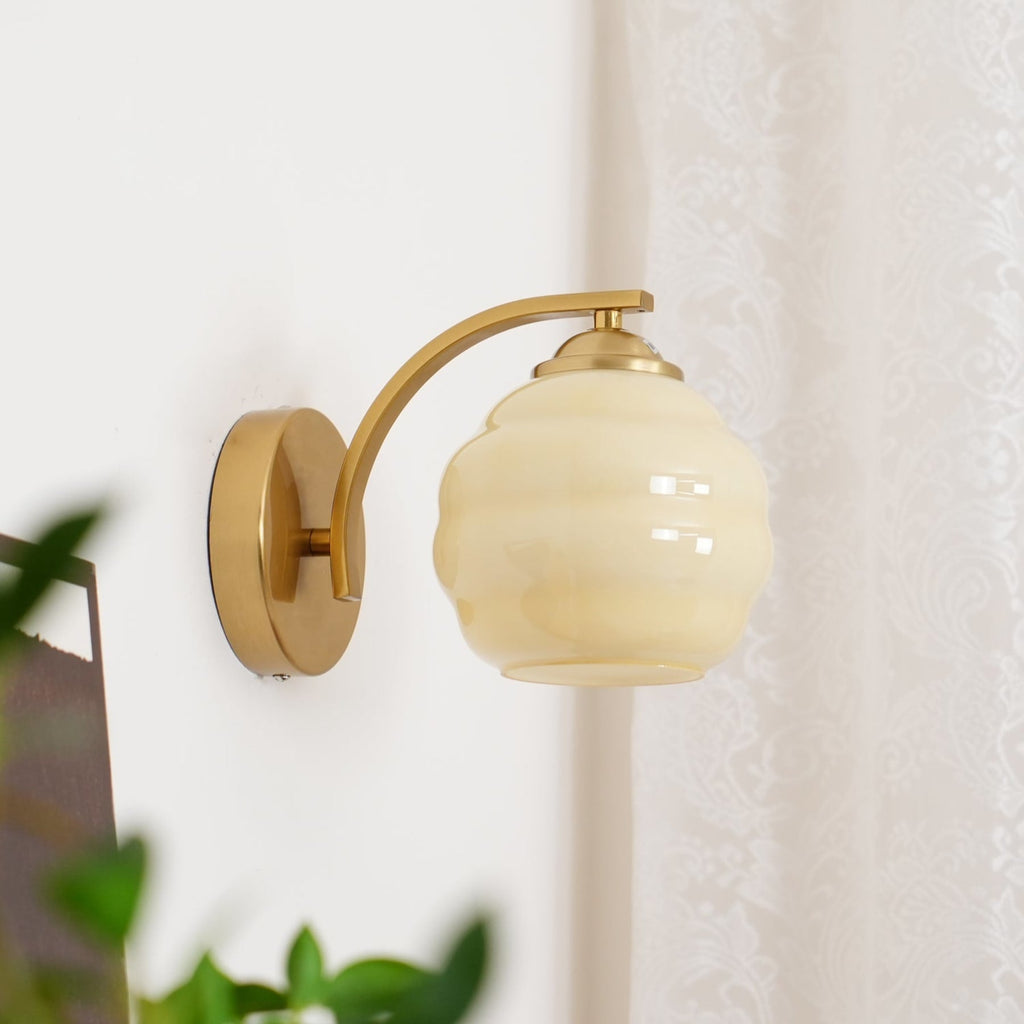 Modern Iron and Glass Wall Sconce With Warm LED Glow