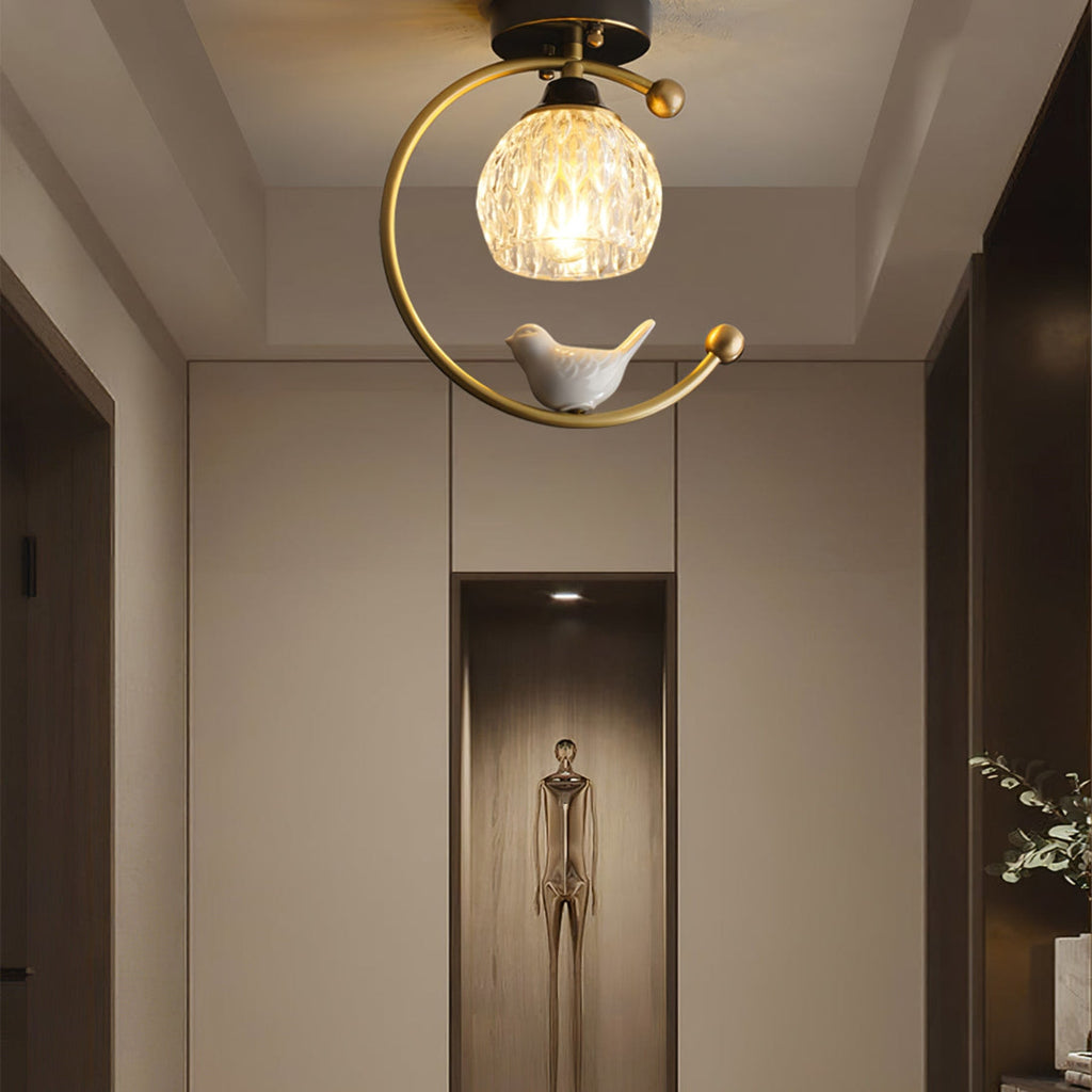 Modern Solid Brass Flush Mount Ceiling Light