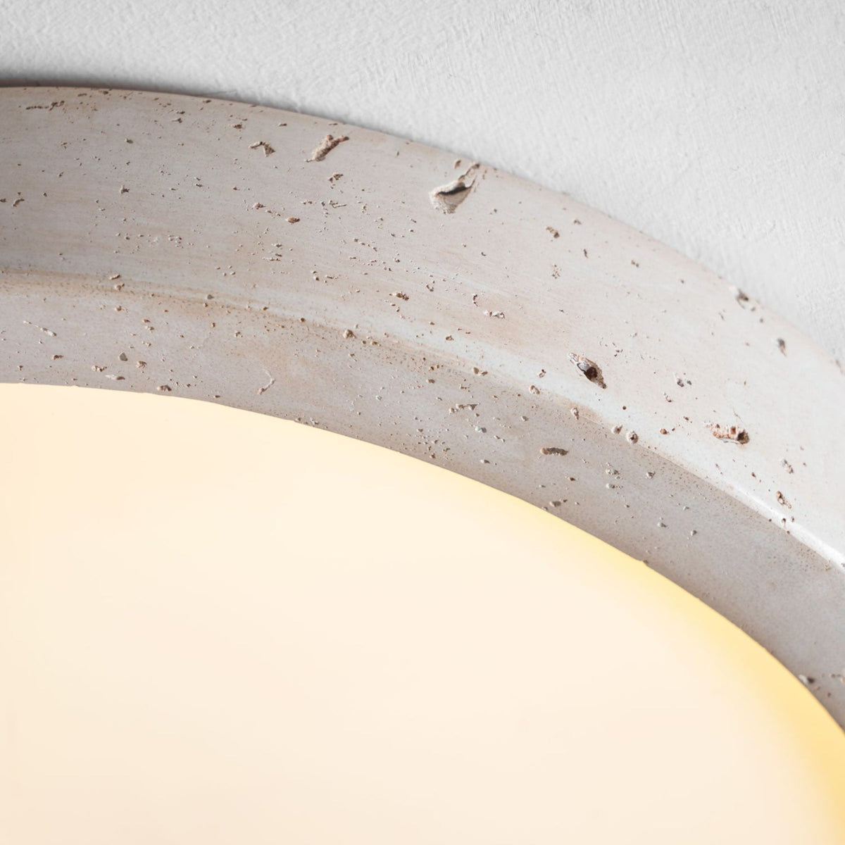 Modern Travertine Flush Mount Ceiling Light With Slim Profile