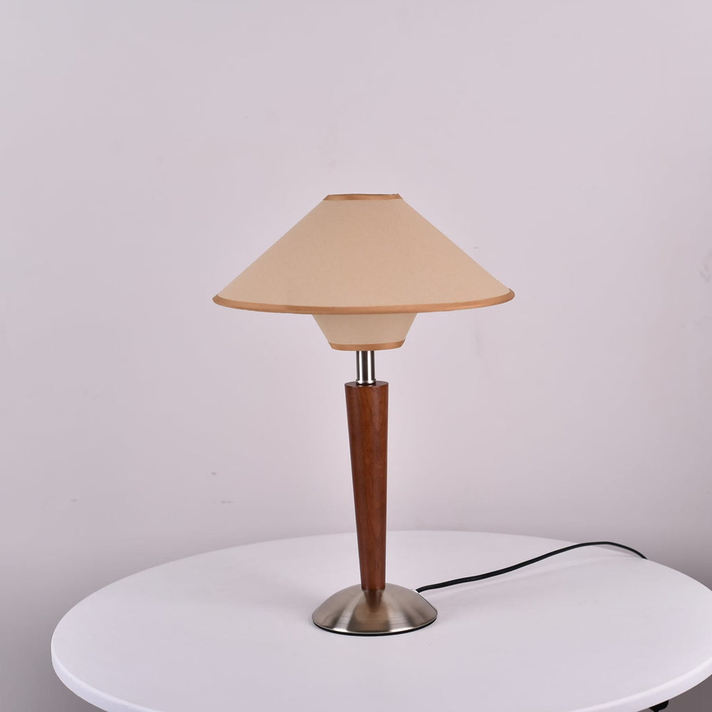Modern Wood Table Lamp With Fabric Shade for Living Room