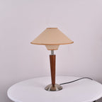 Modern Wood Table Lamp With Fabric Shade for Living Room