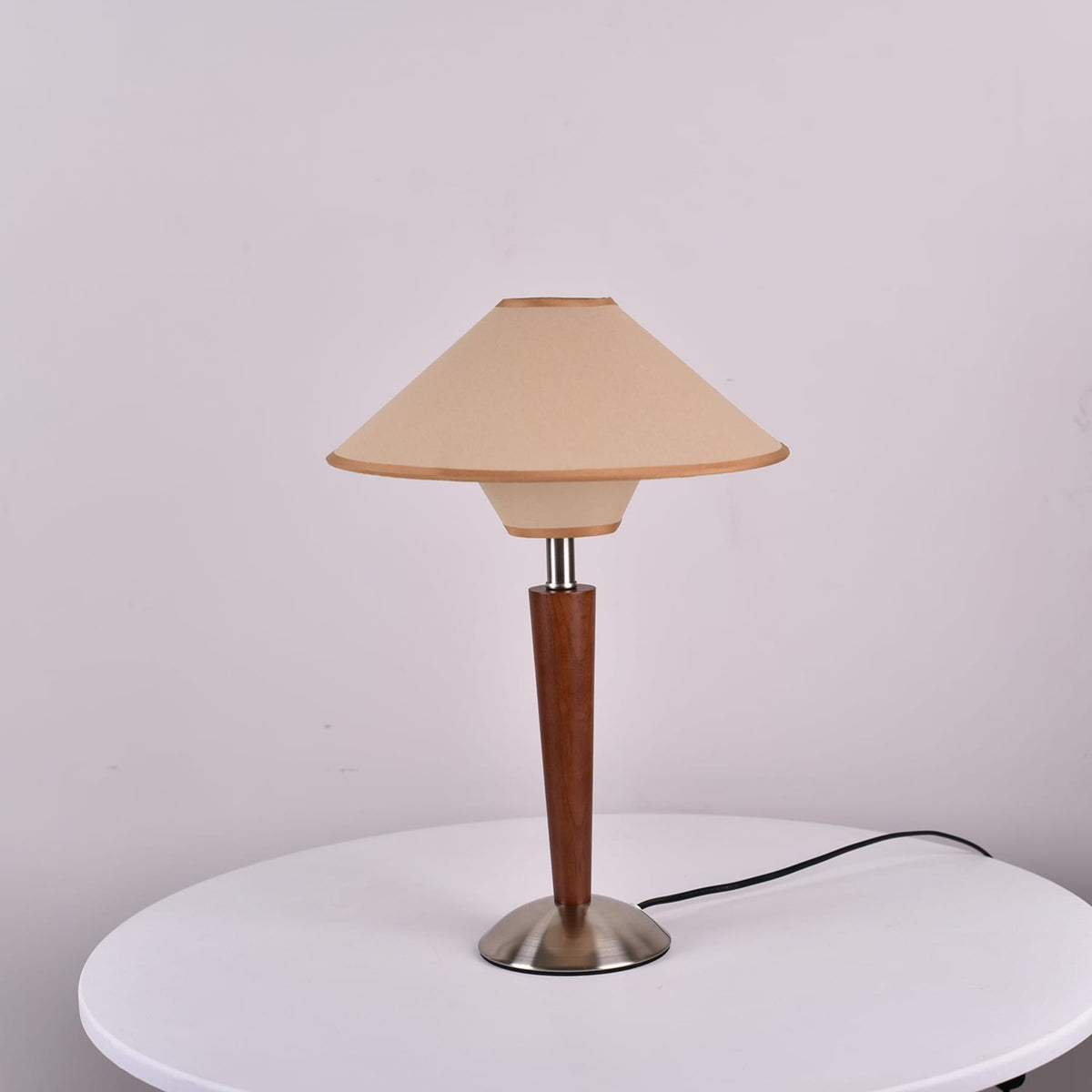 Modern Wood Table Lamp With Fabric Shade for Living Room