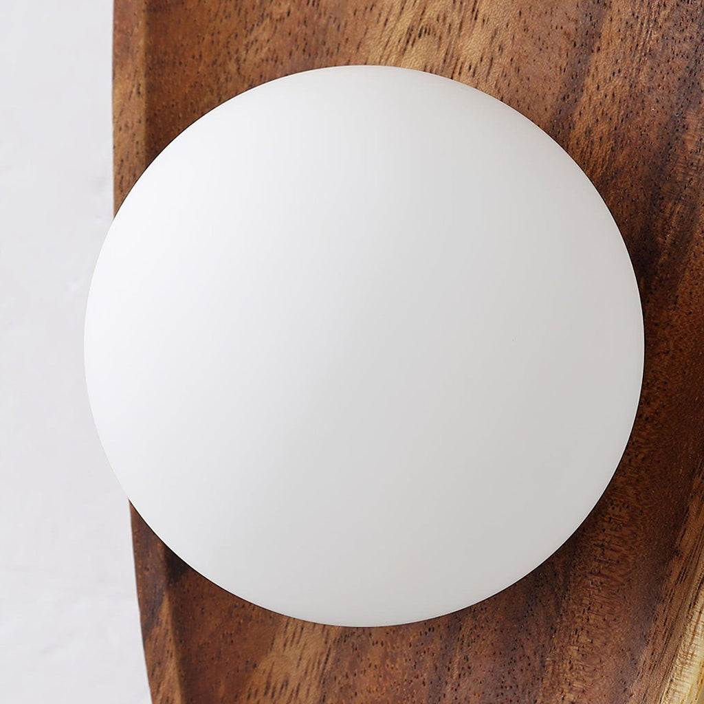 Modern Wood and Glass Wall Sconce for Living Room