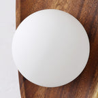 Modern Wood and Glass Wall Sconce for Living Room