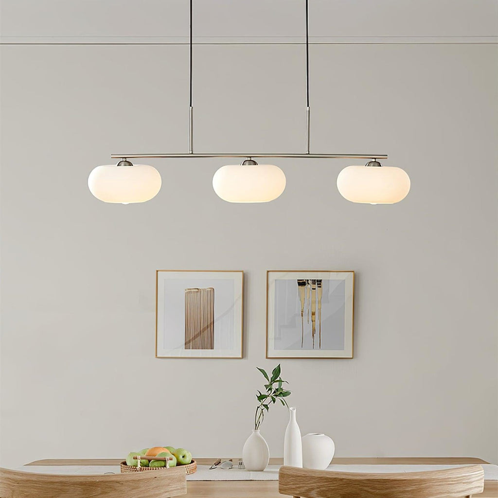 Modern Glass Pendant Light With Tri-Color LED Glow