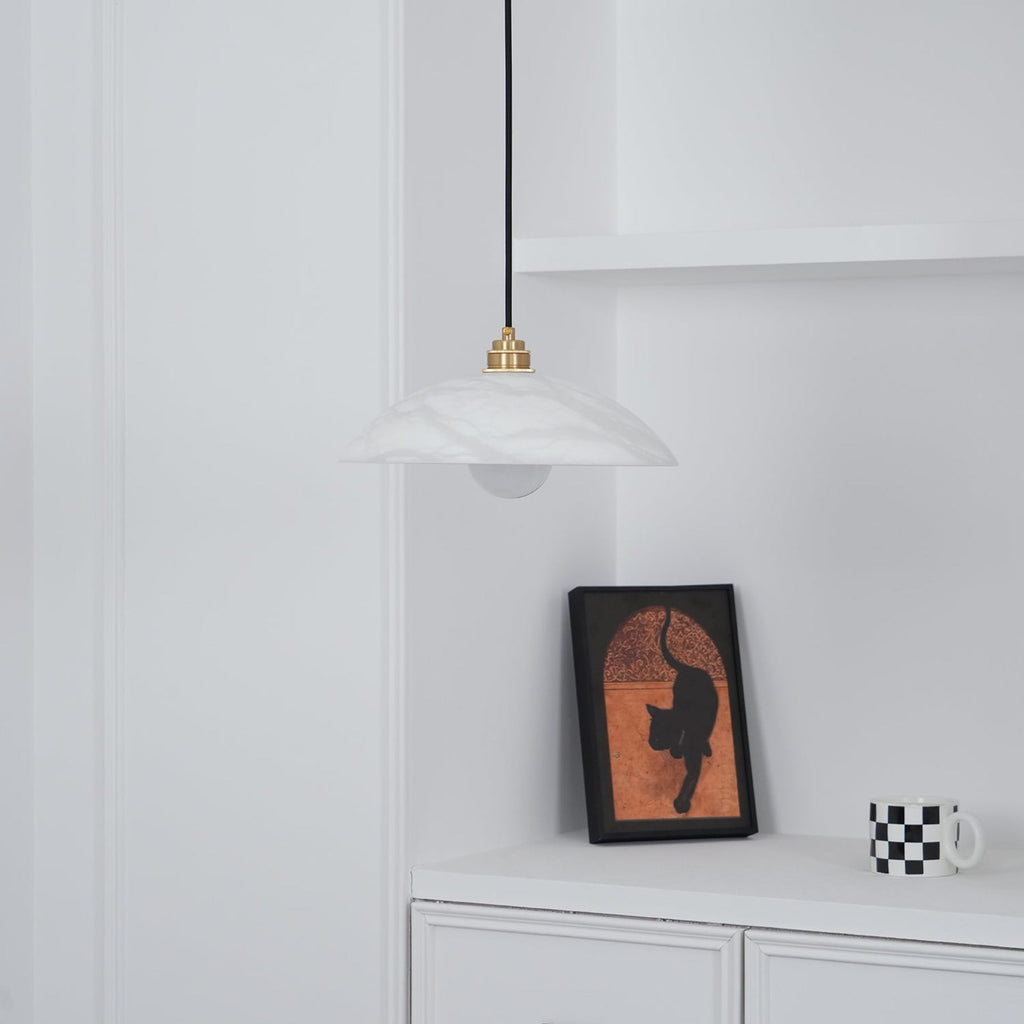 Modern Marble and Copper Pendant Light for Dining Room