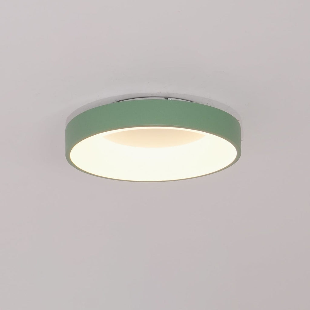 Modern Wrought Iron Flush Mount Ceiling Light With Tri-Color LED Glow