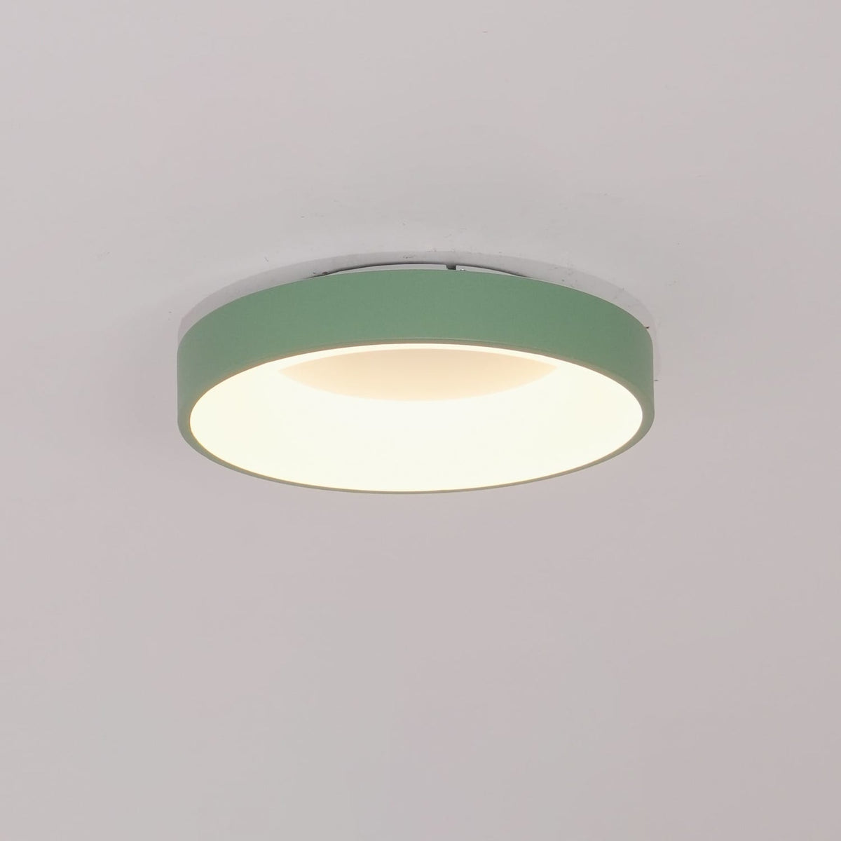 Modern Wrought Iron Flush Mount Ceiling Light With Tri-Color LED Glow