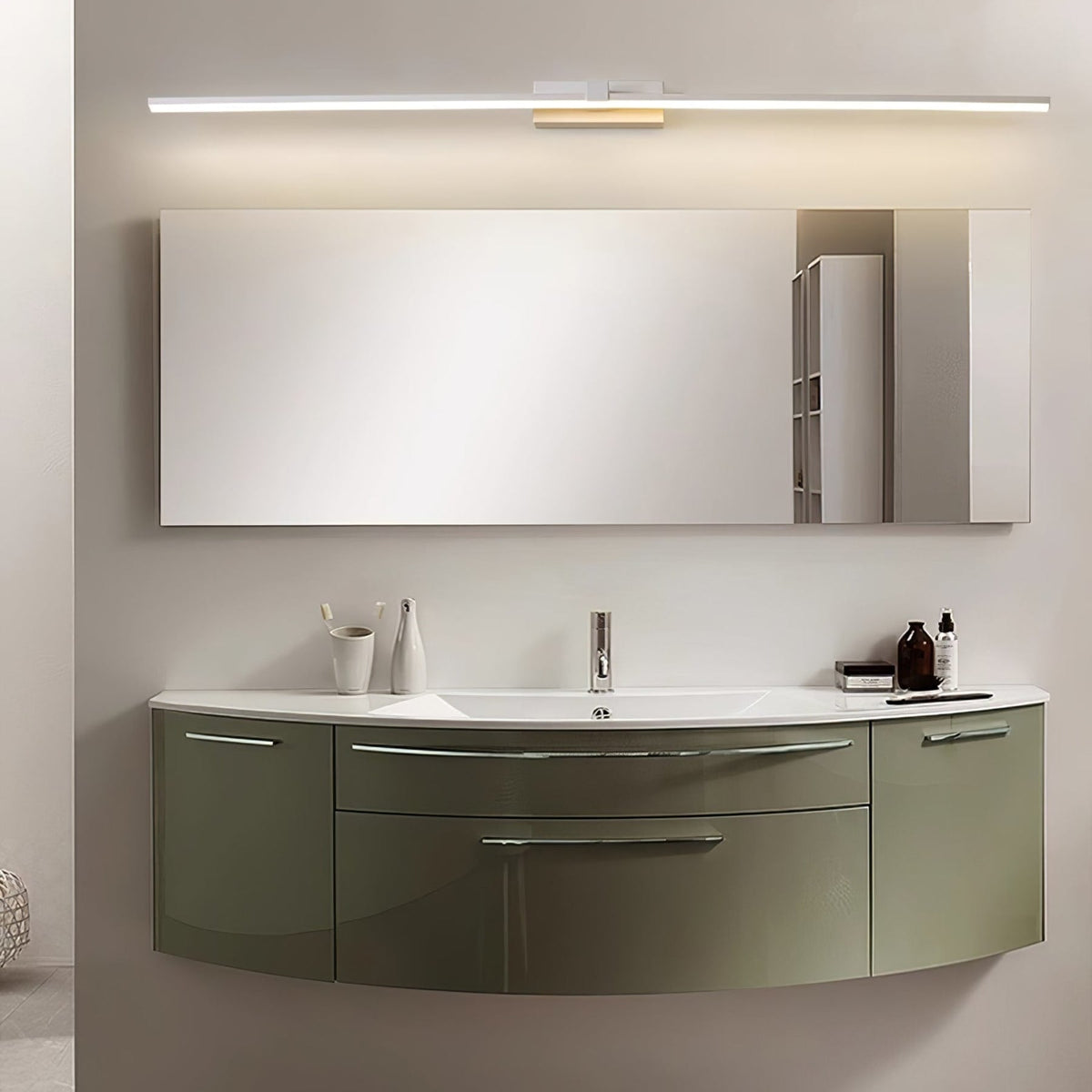 Modern Iron Linear Wall Sconce With Integrated LED for Hallway