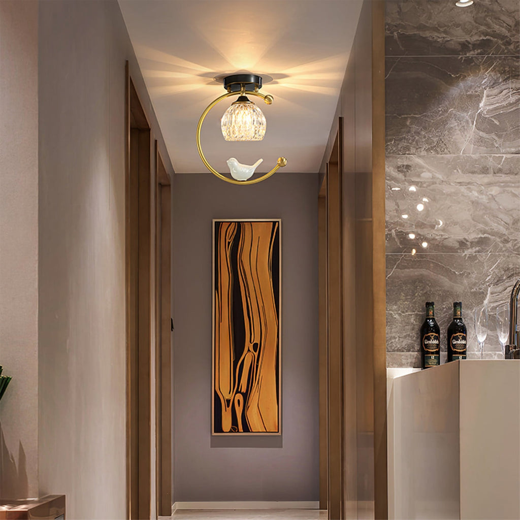 Modern Solid Brass Flush Mount Ceiling Light