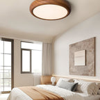 Scandinavian Wood Flush Mount Ceiling Light for Living Room