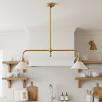 Modern Brass Pendant Light With Ceramic Shades for Dining Room